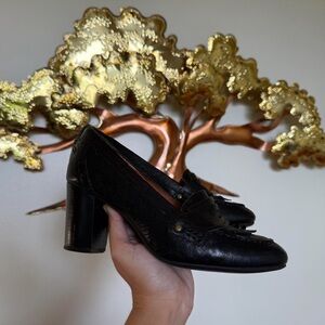 Clark's Indigo Black Leather Heels